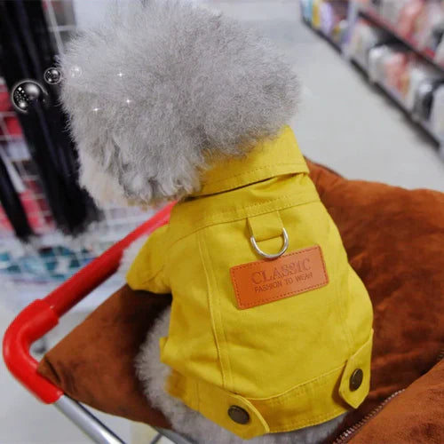 Spring Dog Suit Outfits Denim Coat Clothes for Small Medium Dogs  with